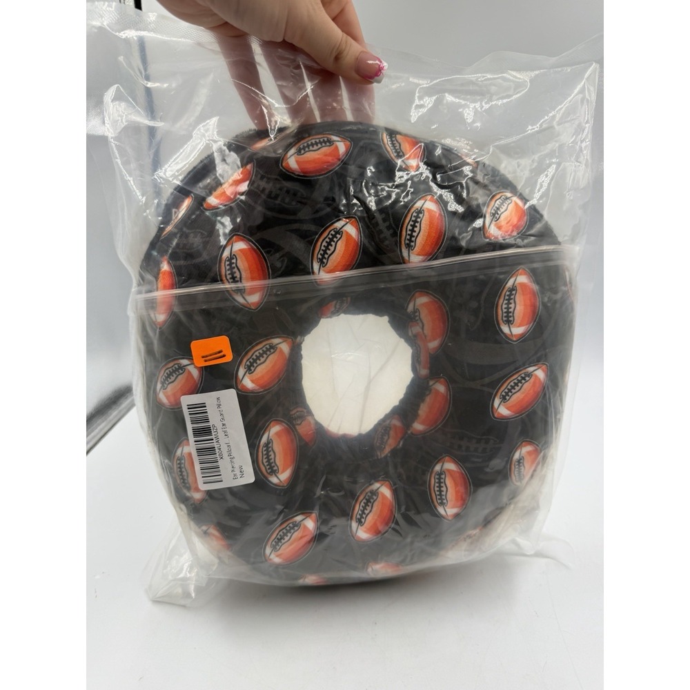 NWT Football Themed Ear Piercing Donut Pillow with Ear Hole for Side Sleepers
